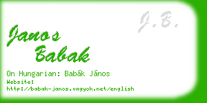 janos babak business card